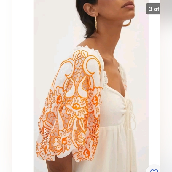 Anthropologie Tina Puff-Sleeved Embroidered Maxi Dress - Picture 3 of 9